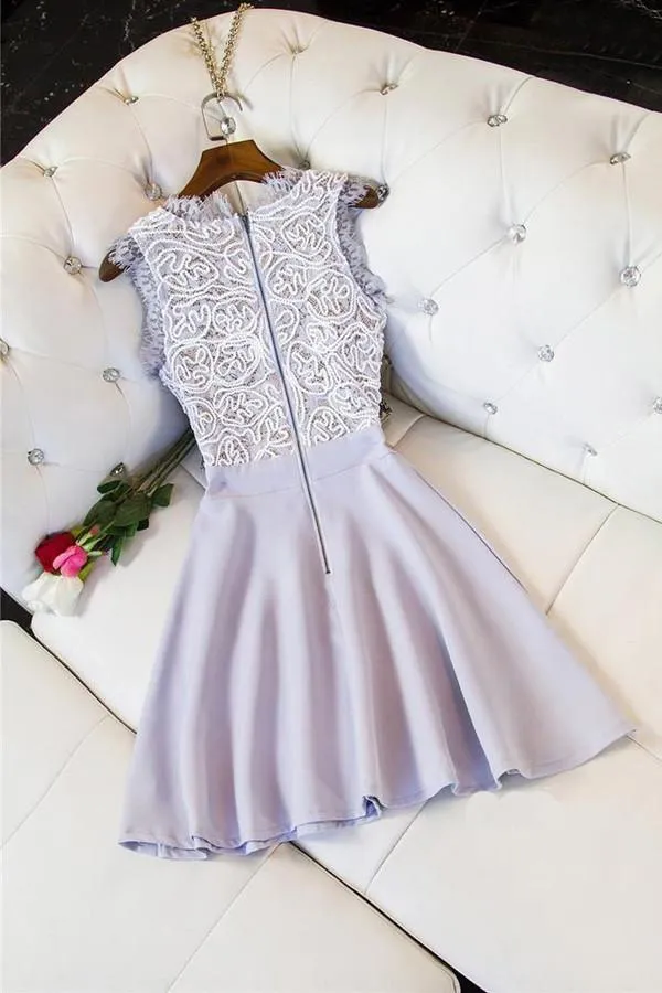 Black Simple Scoop Stain Short Prom Dress, Cheap Homecoming Dress, Party Dress MH118