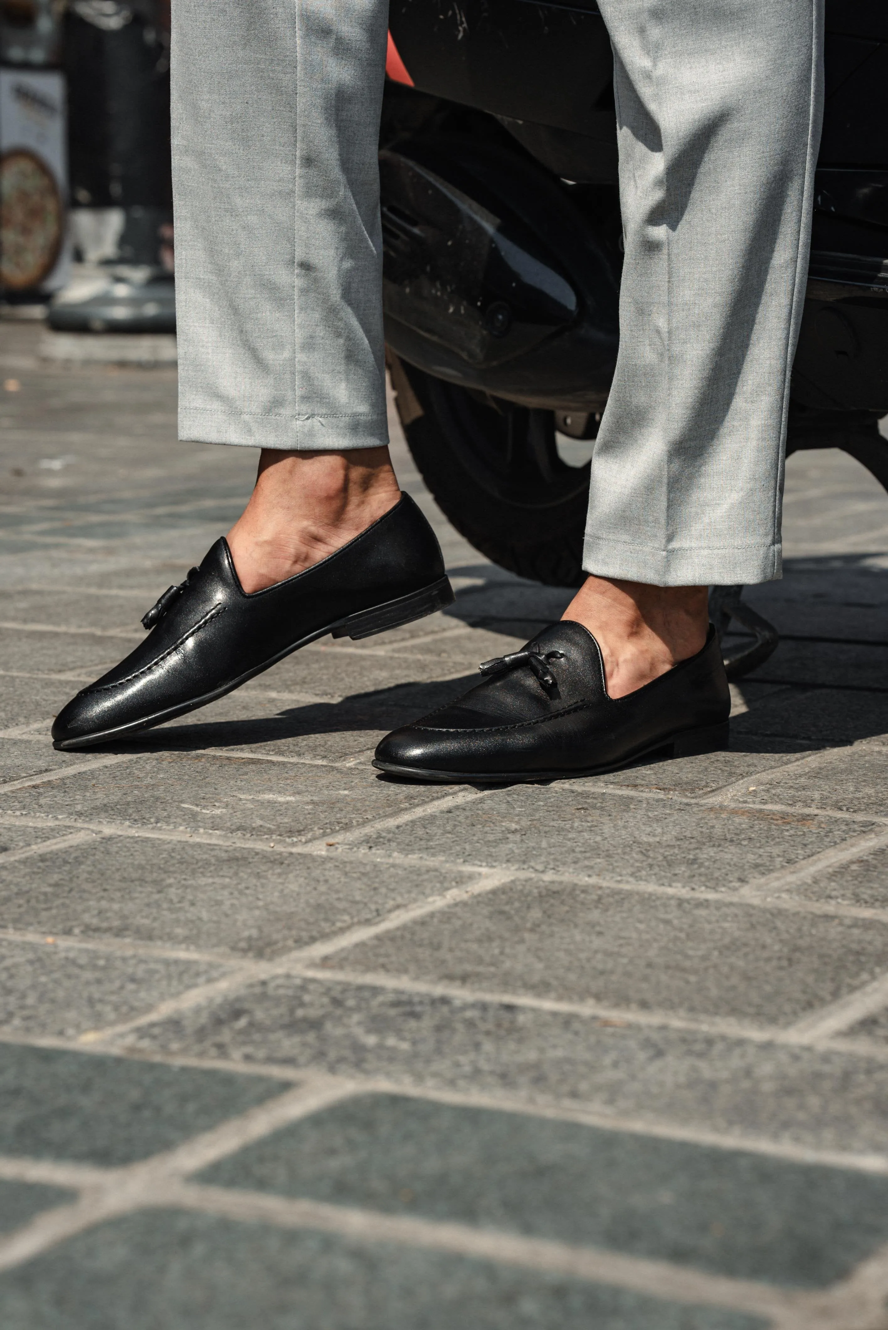Black Tassel Loafers