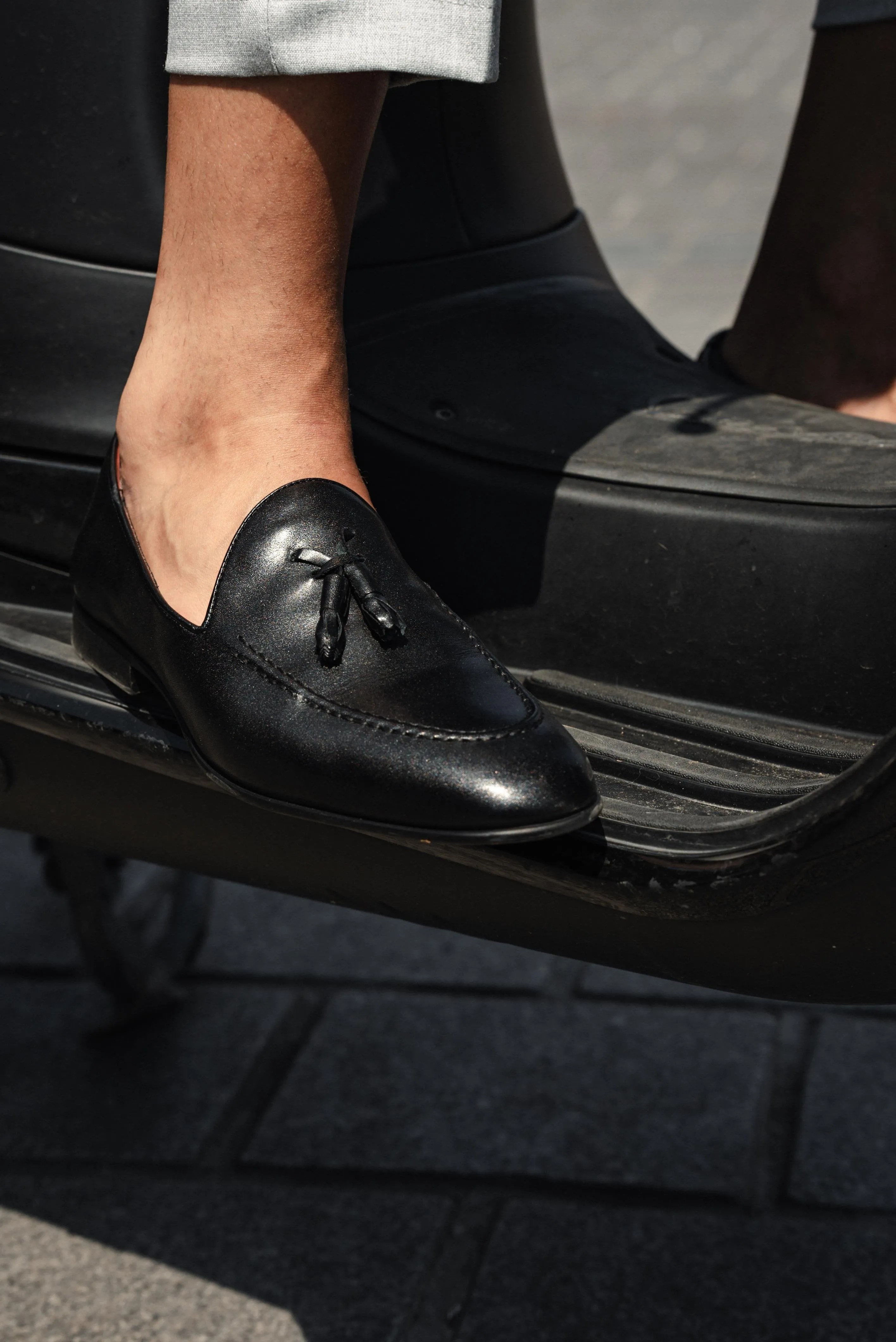 Black Tassel Loafers