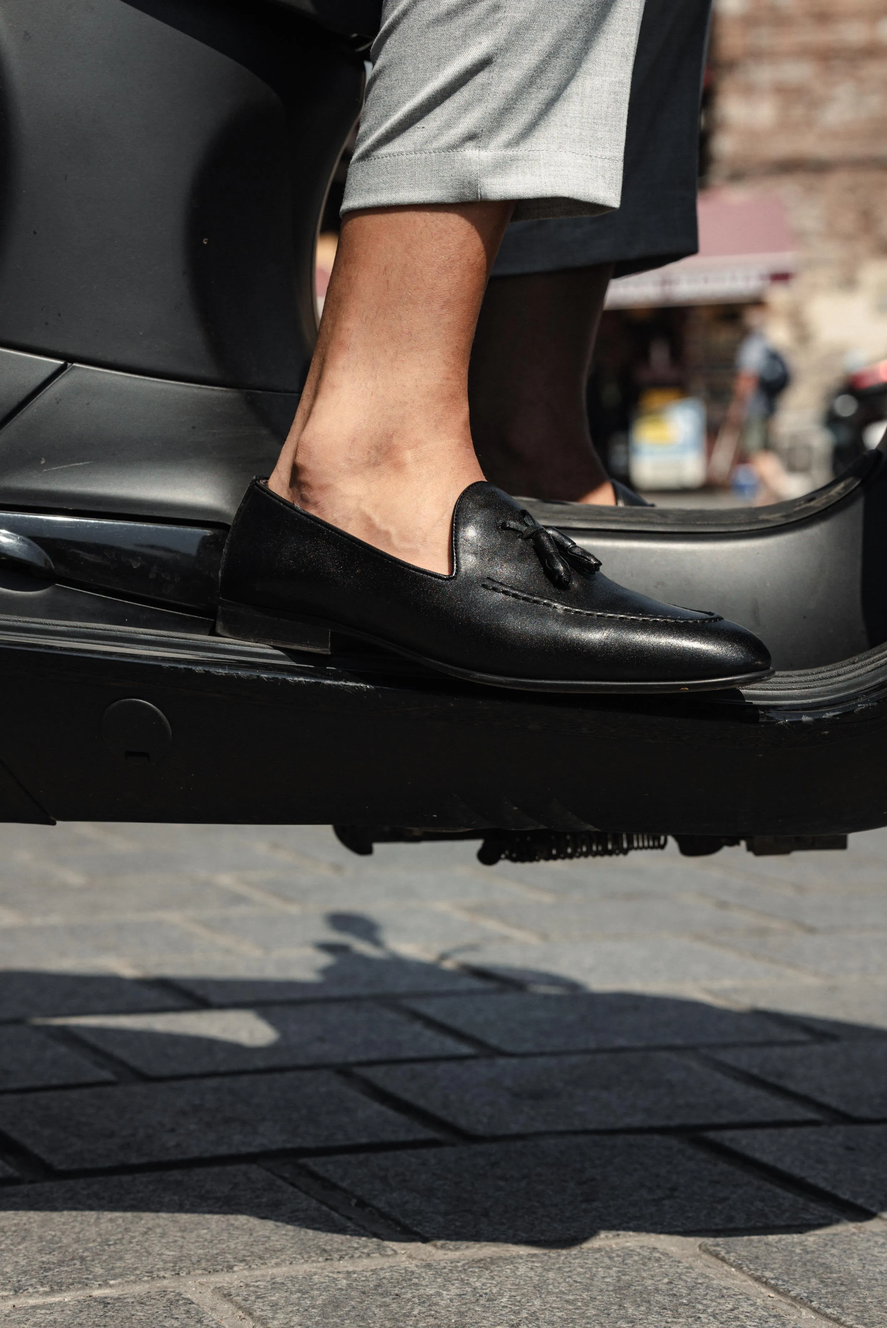 Black Tassel Loafers