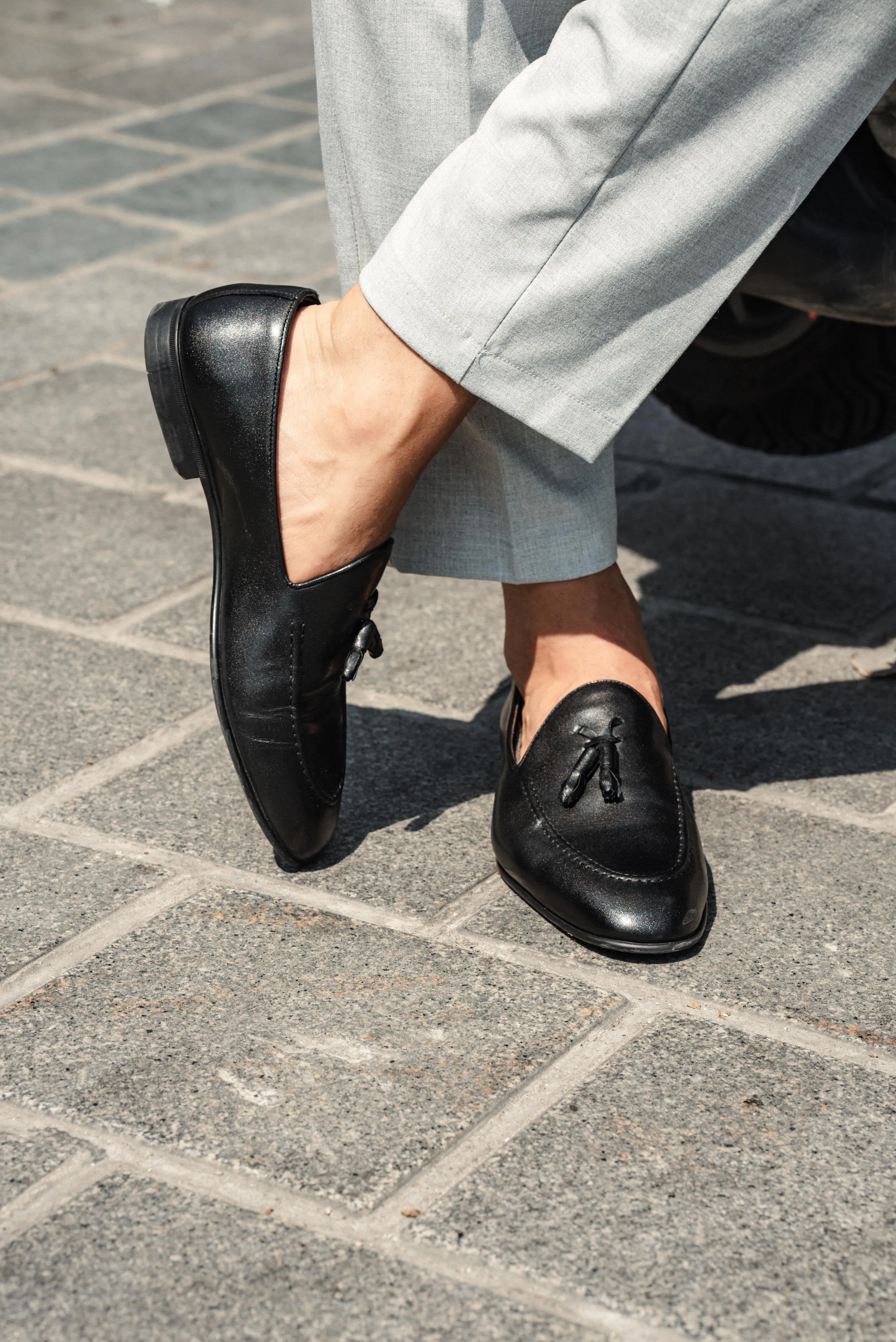 Black Tassel Loafers