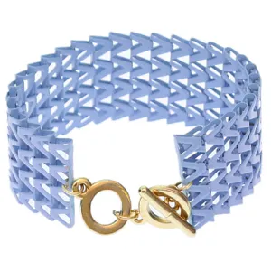 Blue Chevron Toggle Chain Bracelet