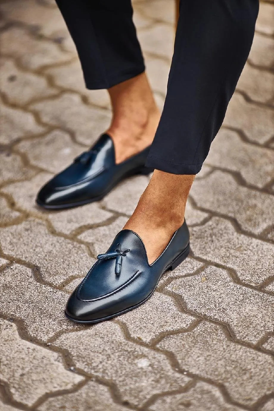 Blue Tassel Loafers