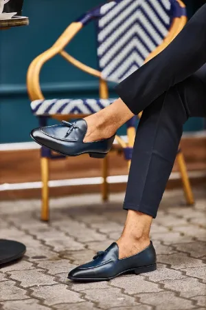 Blue Tassel Loafers