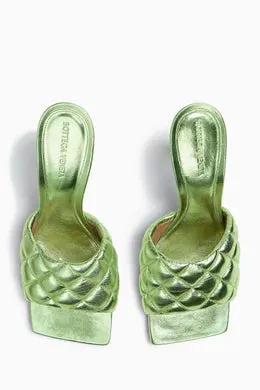 BOTTEGA VENETA
Padded Mules in Metallic Leather