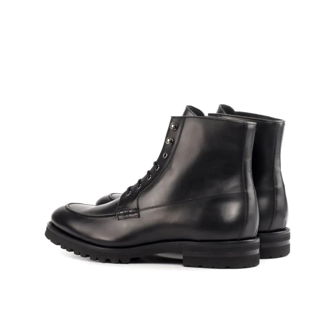 Bottines Derby Demi-Chasse en cuir noir - Semelles Commando