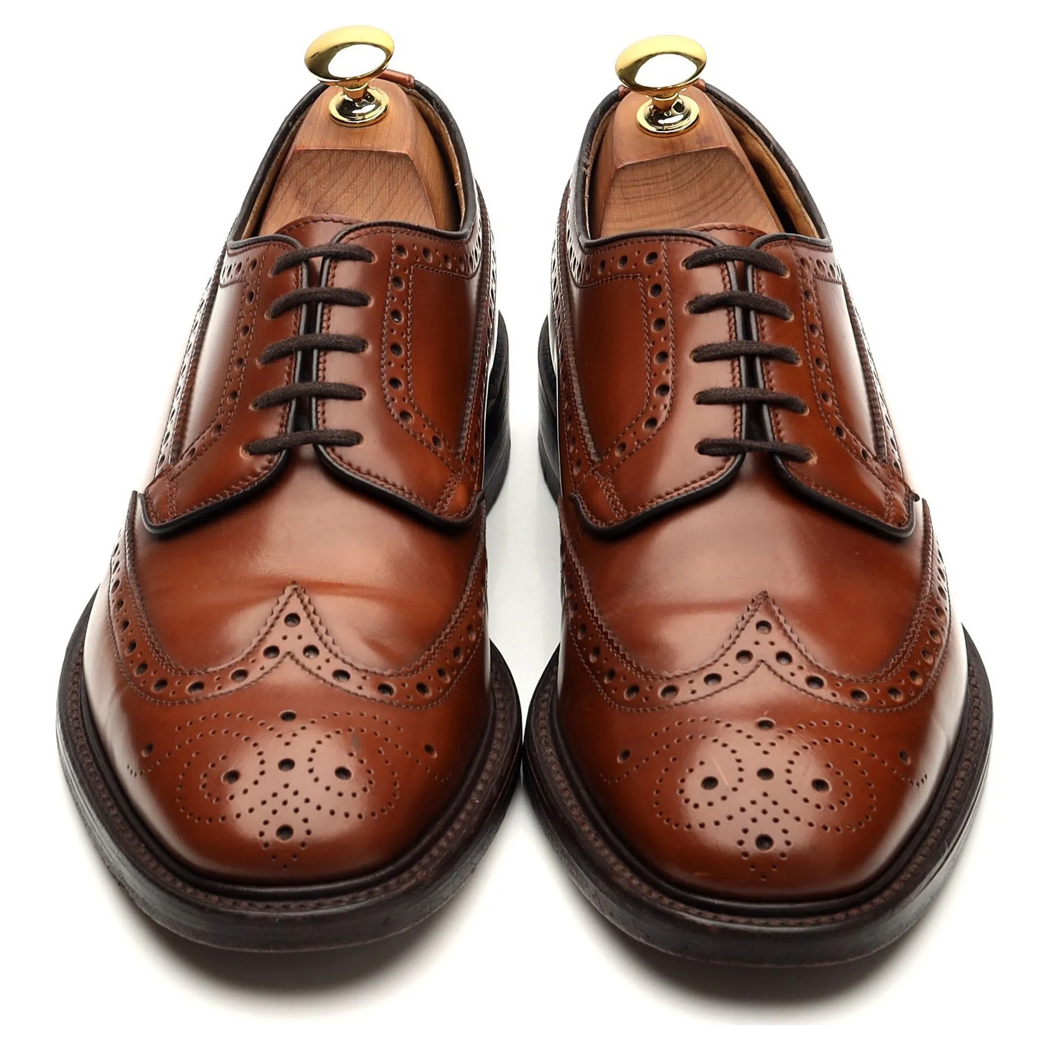 'Braemar' Tan Brown Leather Derby Brogue UK 6.5