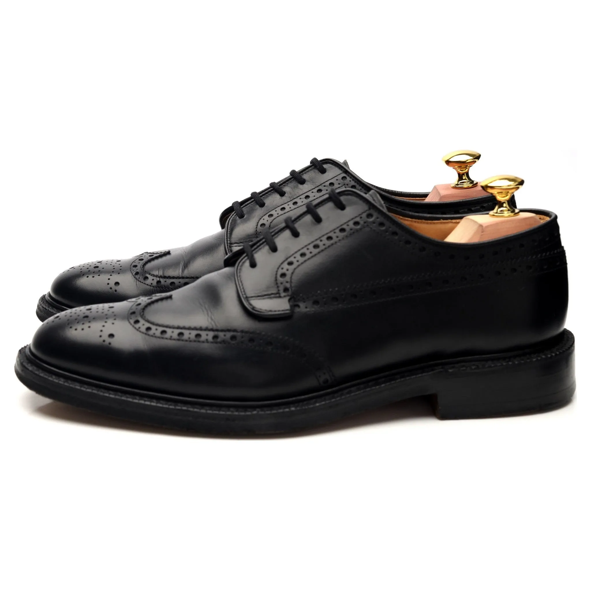 'Brookland' Black Leather Derby Brogue UK 7.5 G