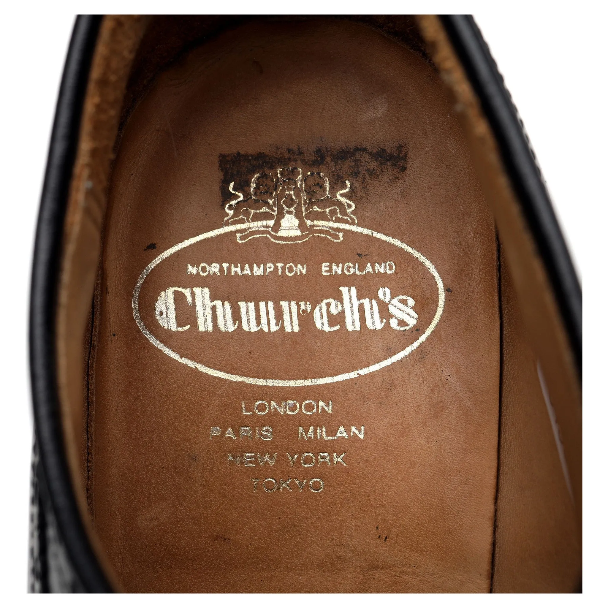 'Brookland' Black Leather Derby Brogue UK 7.5 G