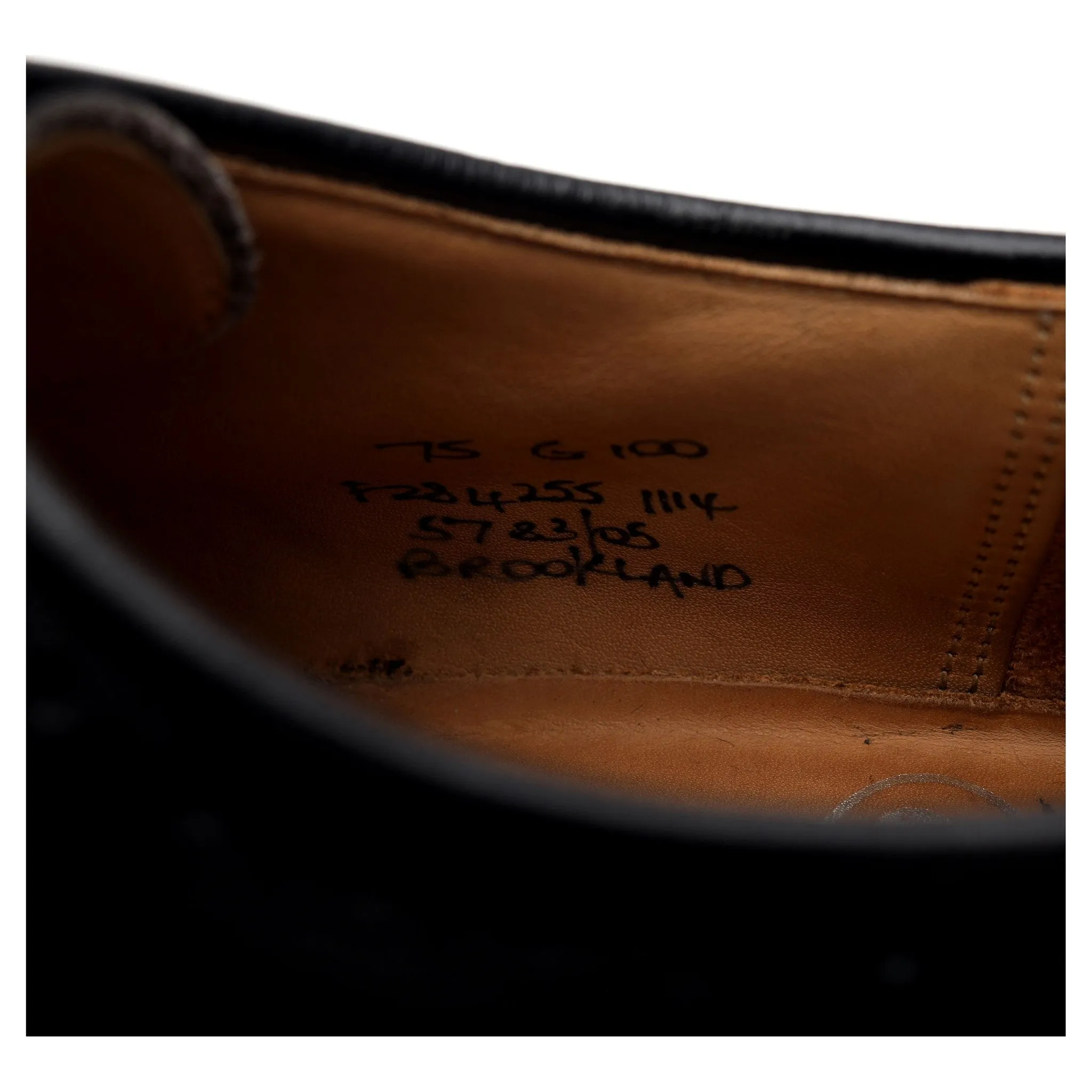 'Brookland' Black Leather Derby Brogue UK 7.5 G