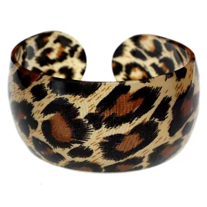 Brown Cheetah Print Cuff Bracelet