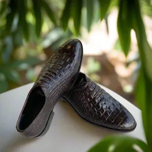 Brown Croc Eulalie Wholecut Oxfords Shoes - Formal Shoes