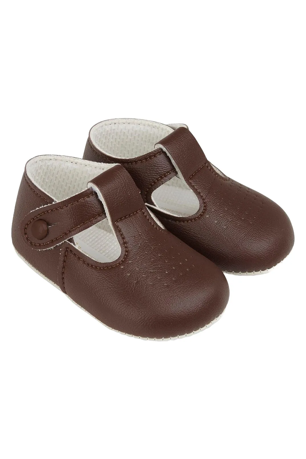 Brown T-Bar Soft Sole Shoes