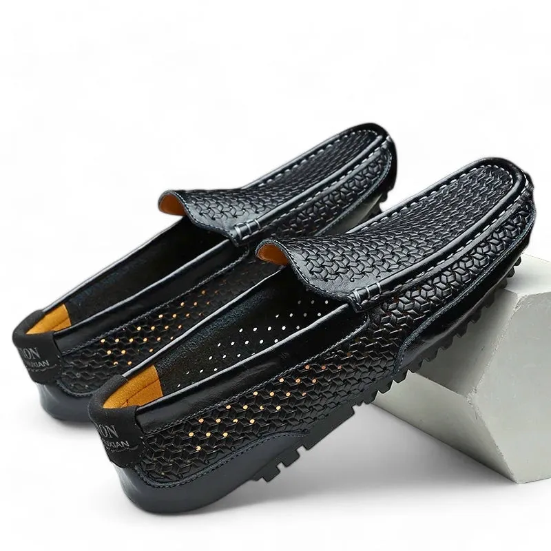 Brunello Perforated Leather Loafers