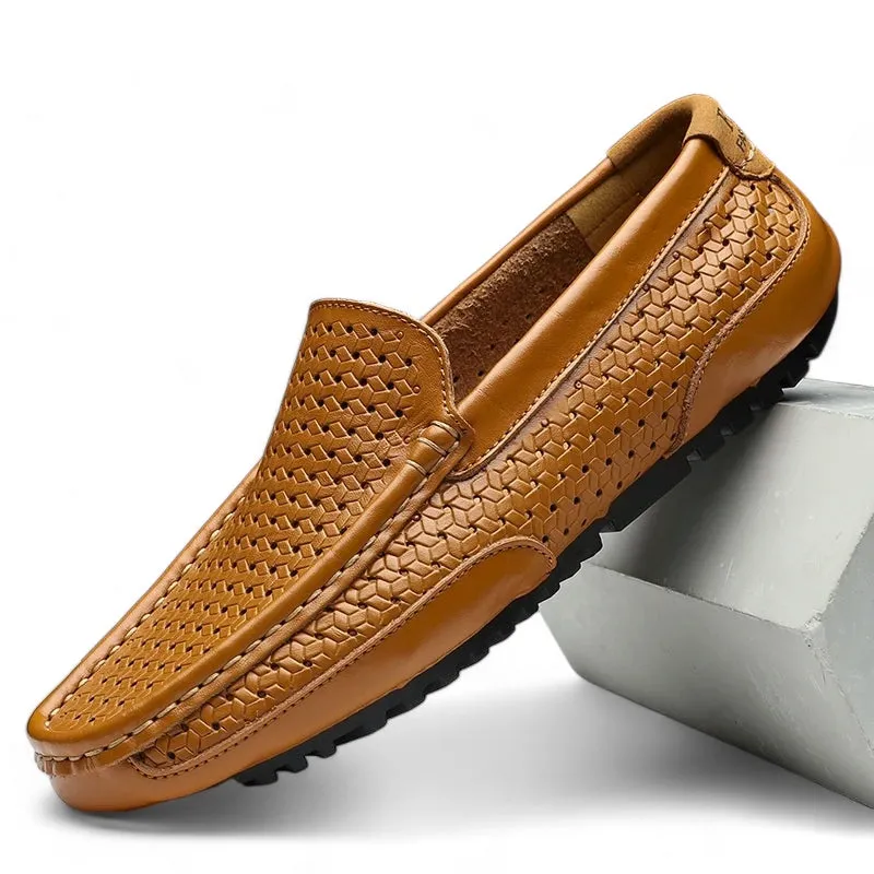 Brunello Perforated Leather Loafers