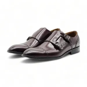 Bruno Magli Alfeo Double Monk Strap in Burgundy