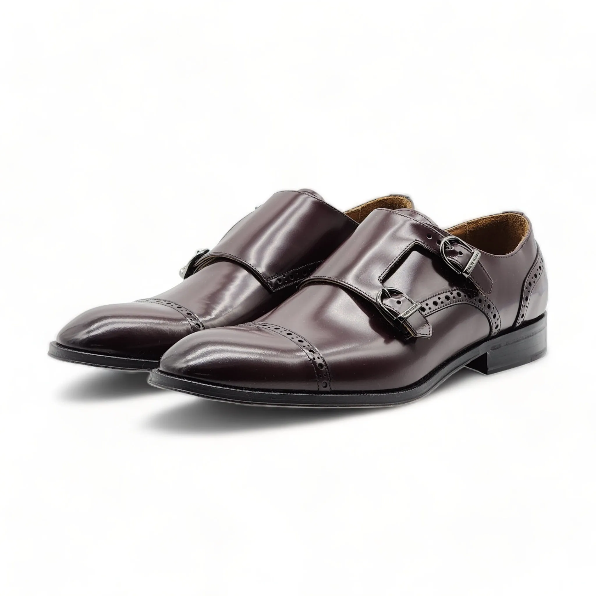 Bruno Magli Alfeo Double Monk Strap in Burgundy