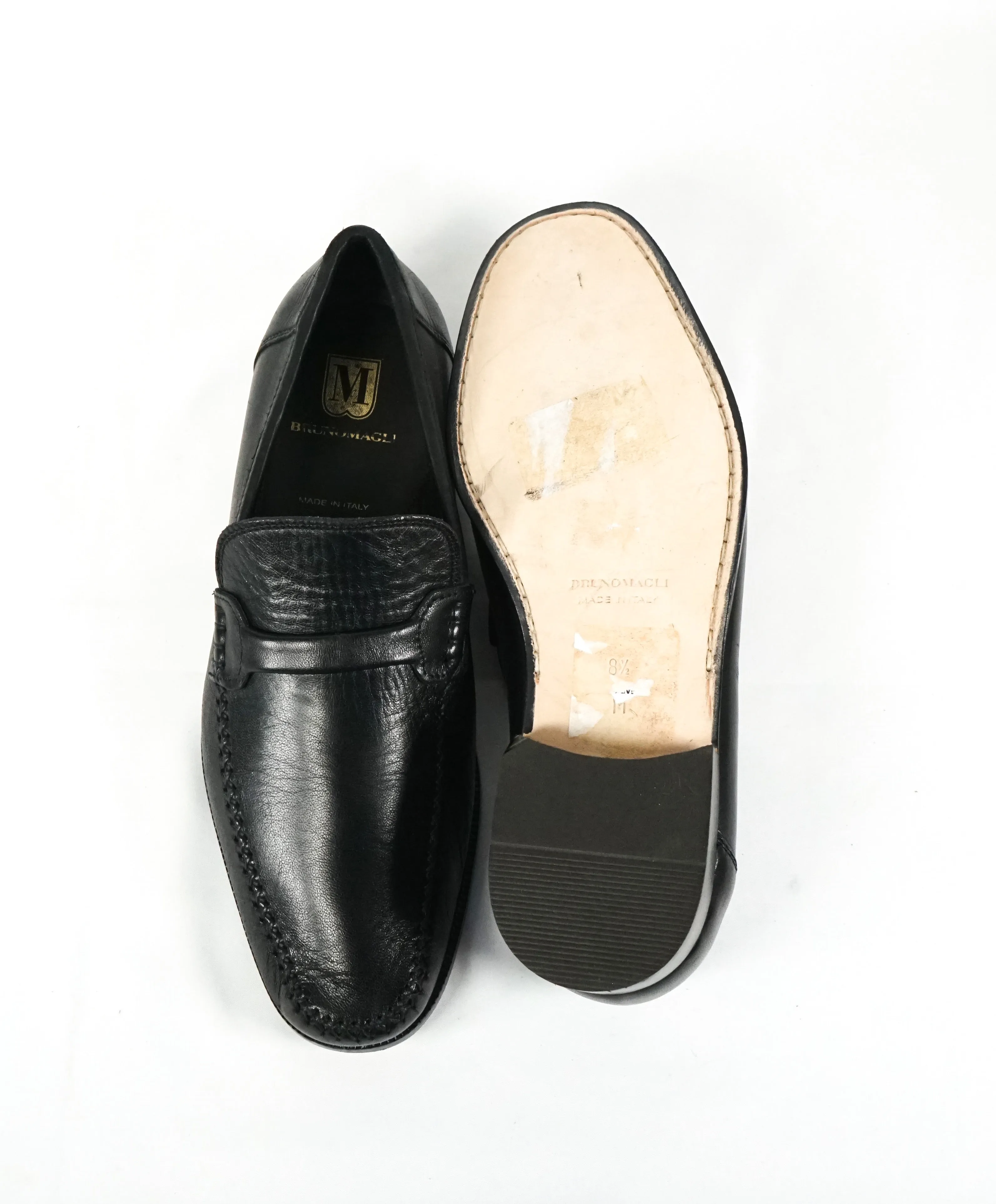 BRUNO MAGLI - “ PORRO” Black Soft Leather Classic Loafers - 8.5