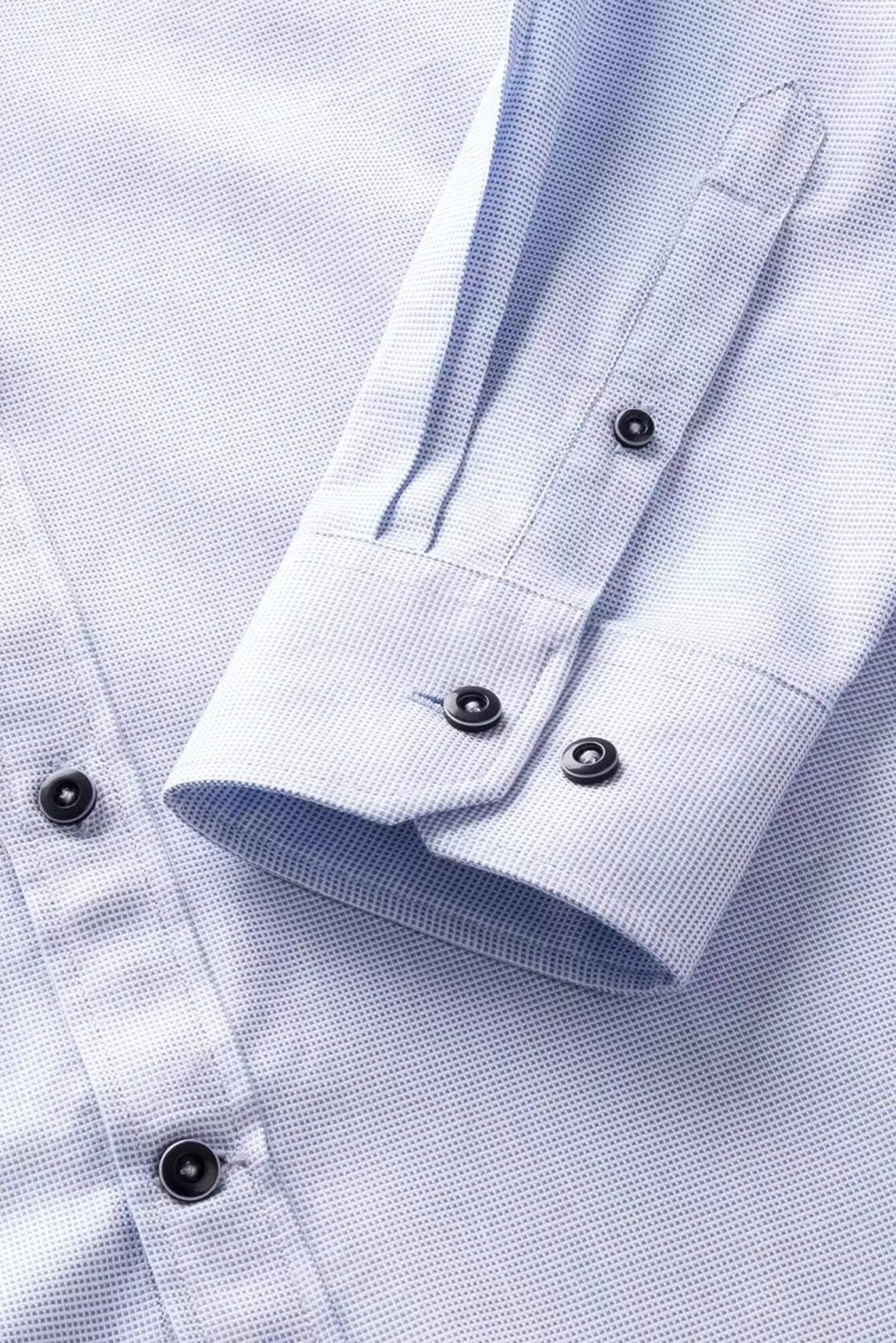 Bugatti Men's Casual Shirt In A Fine Two-Tone Fabric Light Blue