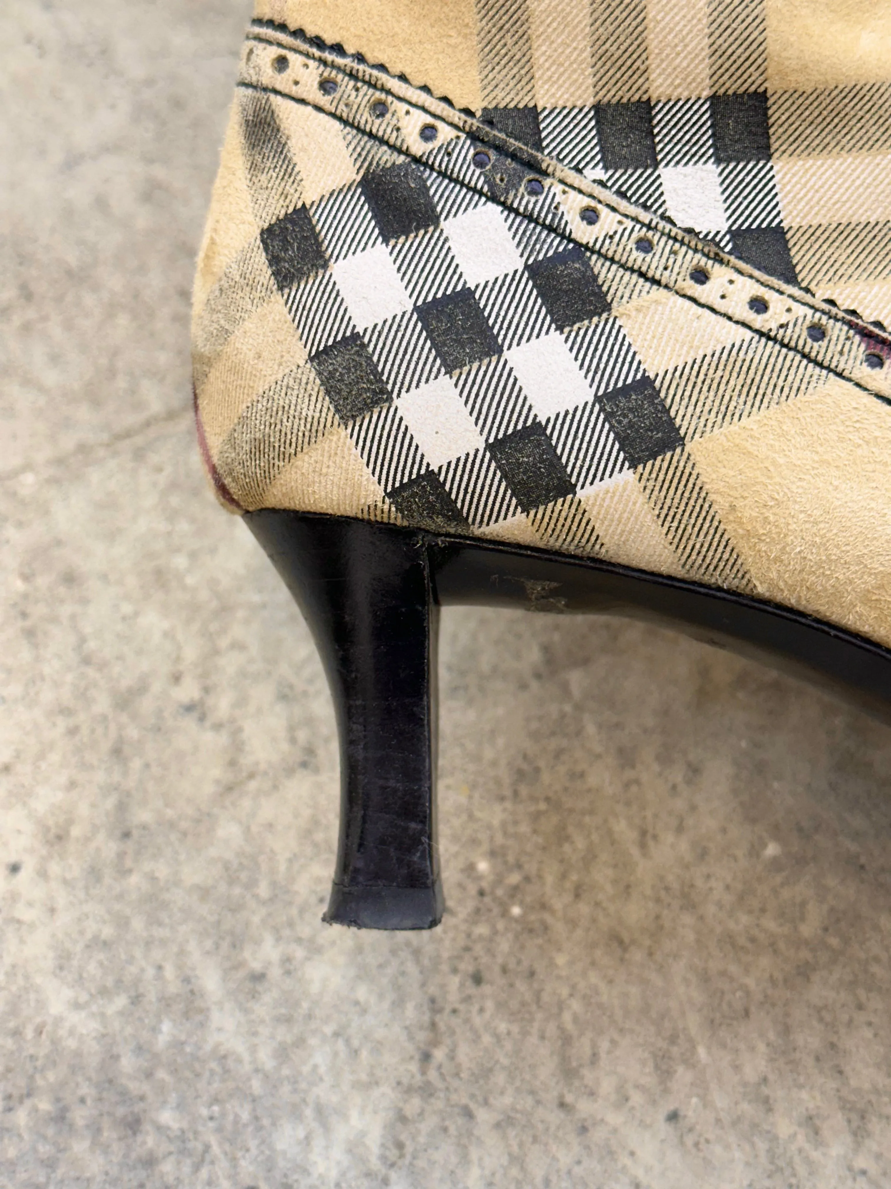 Burberry Suede Check Boots