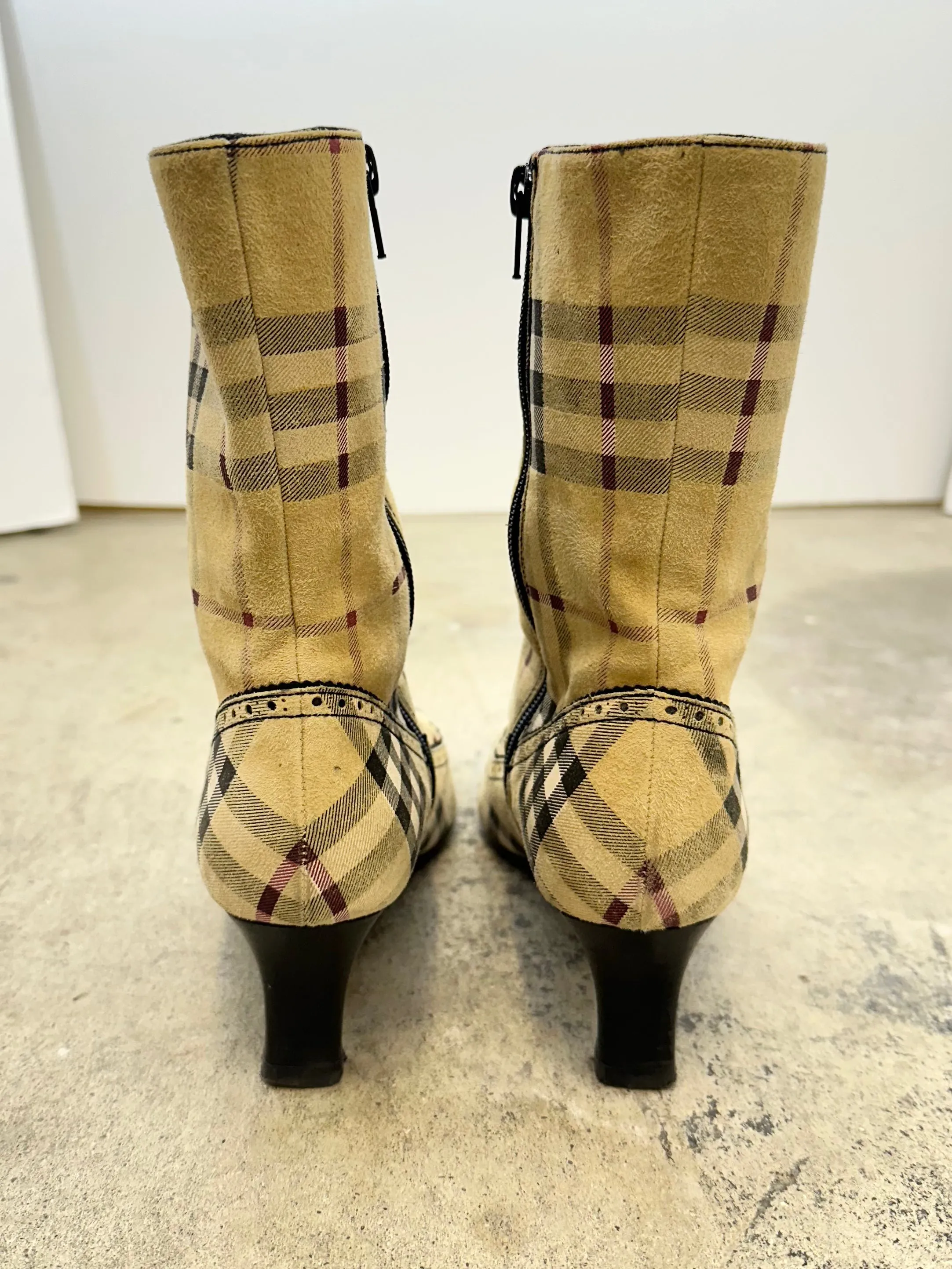 Burberry Suede Check Boots