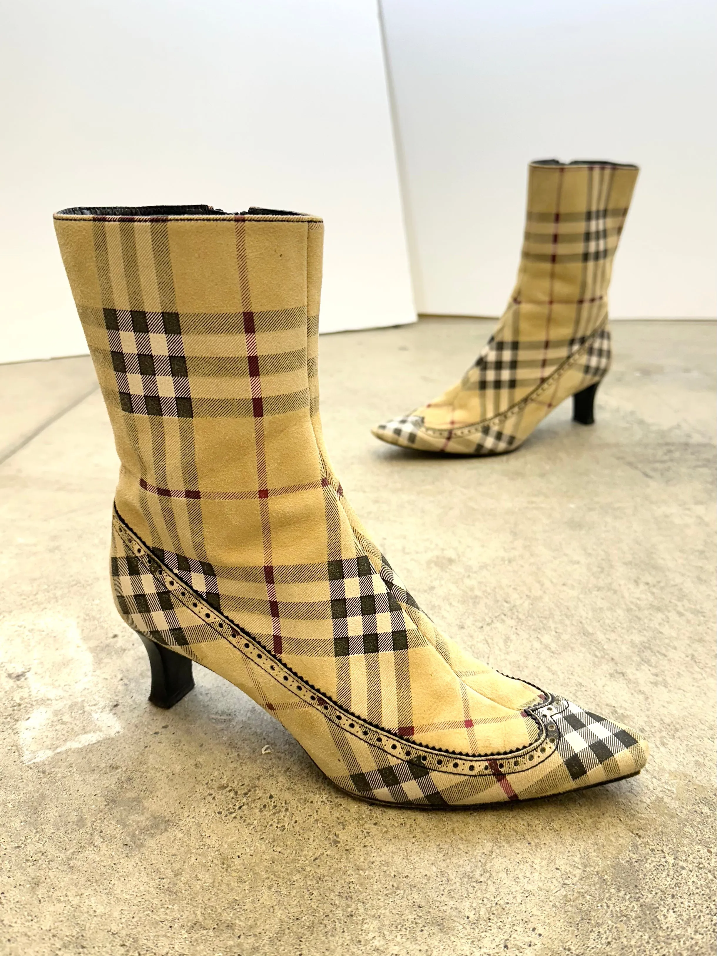Burberry Suede Check Boots