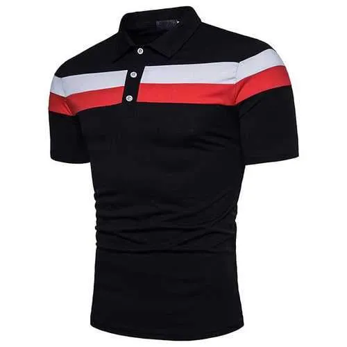 Business Casual Striped Golf Shirt