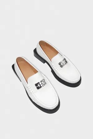Butterfly Logo Loafer in Egret