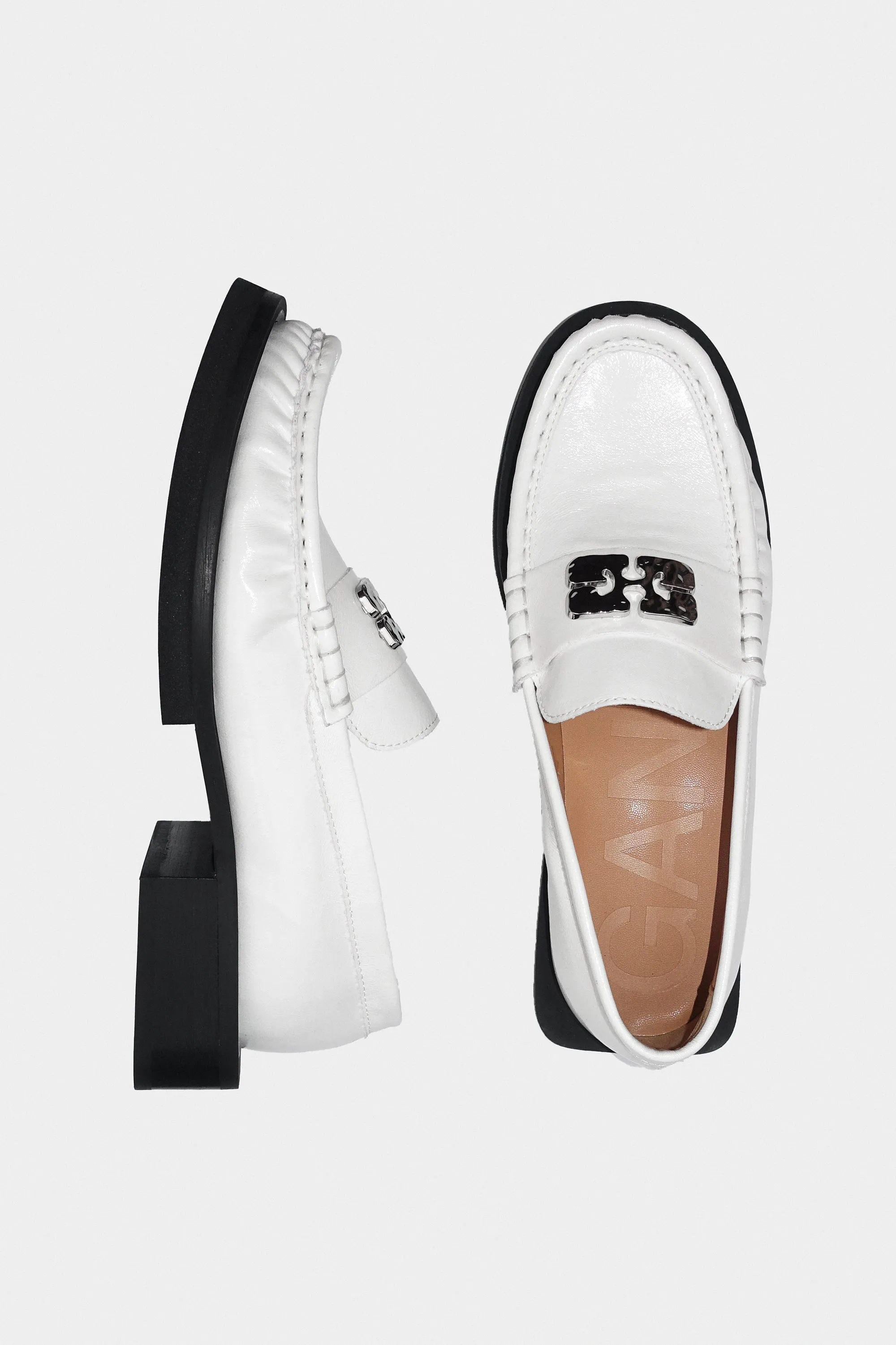 Butterfly Logo Loafer in Egret