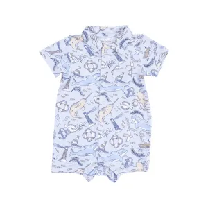 Button Down Shortie Romper | Nautical Notebook