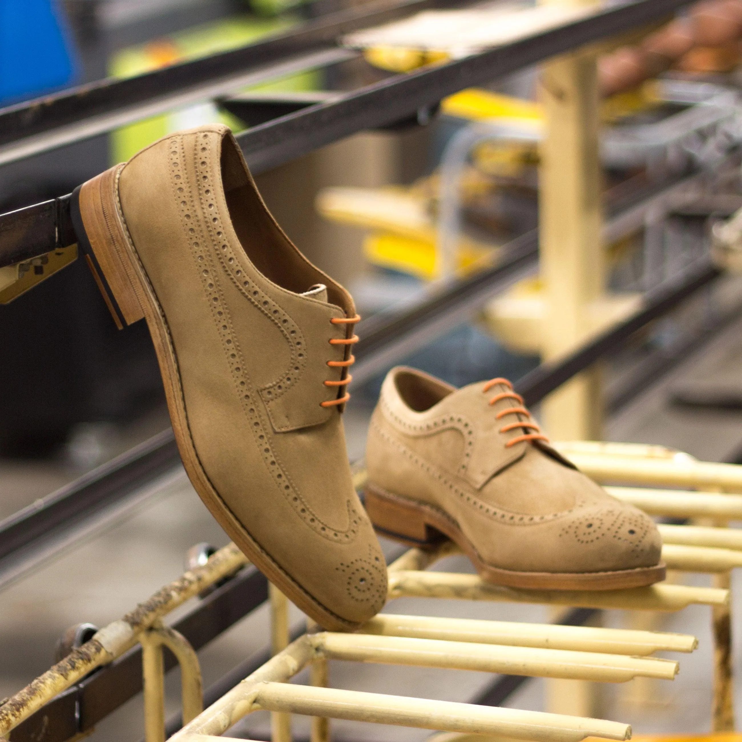 Camel Suede Longwing Blucher