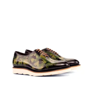 Camouflage Patina Leather Wholecut Shoes