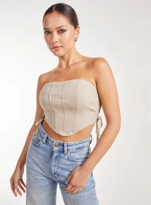 Cargo Side Lace Up Corset Bandeau Top