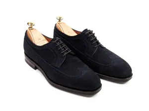Carmina Shoemaker Wingtip Derby - Navy Suede - Made in Spain