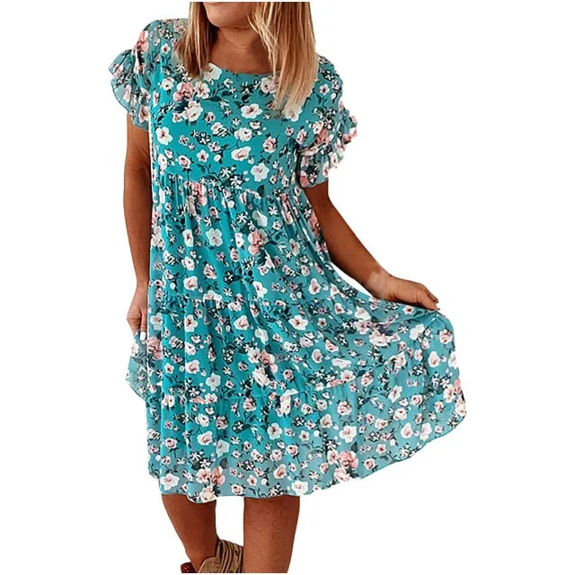 Casual Floral Print Dress
