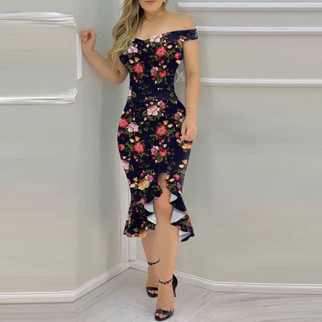 Casual Floral Print Dress