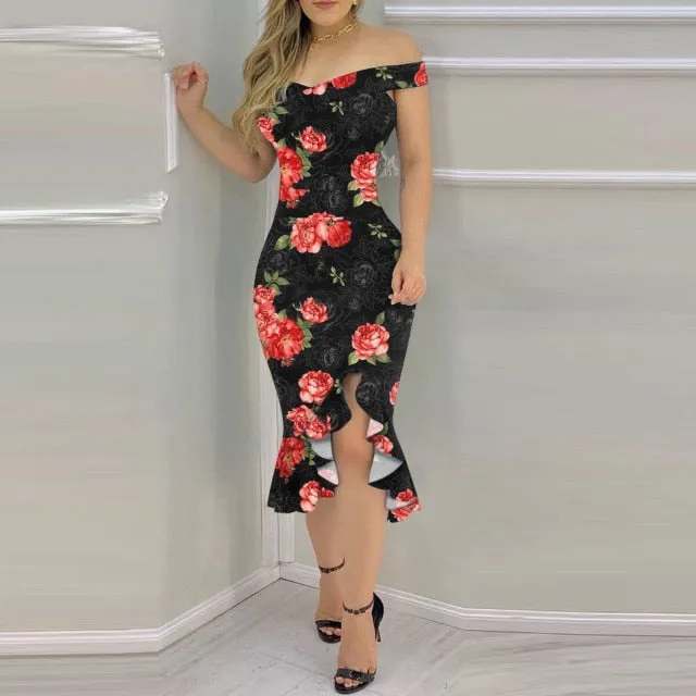 Casual Floral Print Dress
