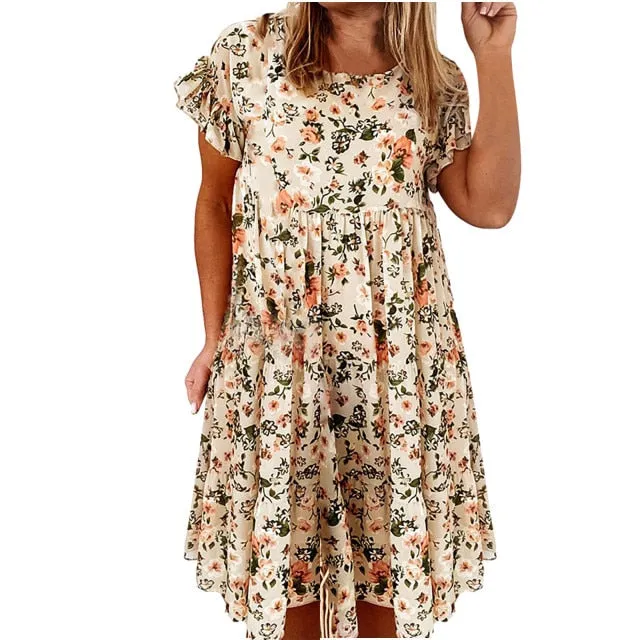 Casual Floral Print Dress