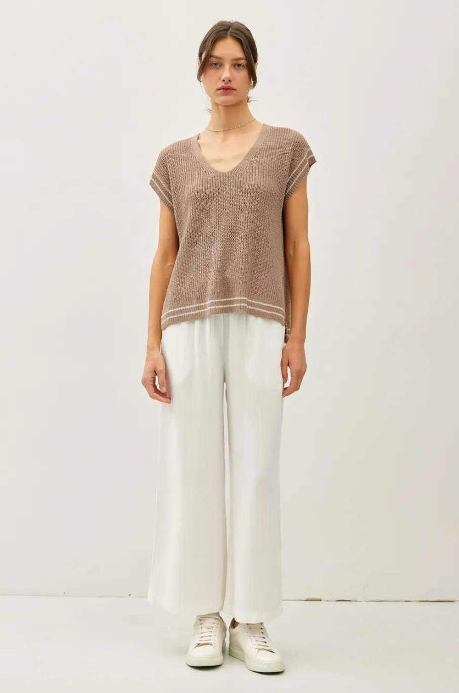 Casual Sweater Vest Taupe