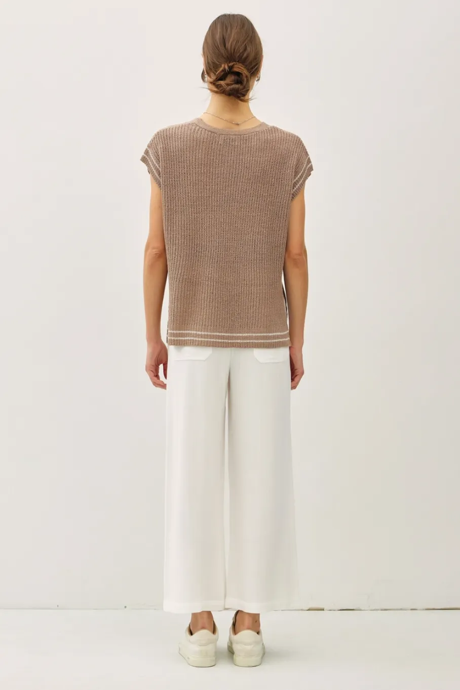 Casual Sweater Vest Taupe