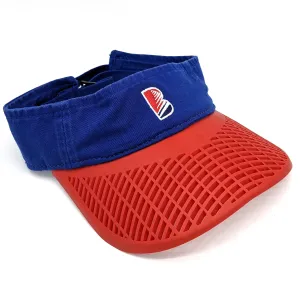 Casual Visor - "B" Blue w/ Red Brim