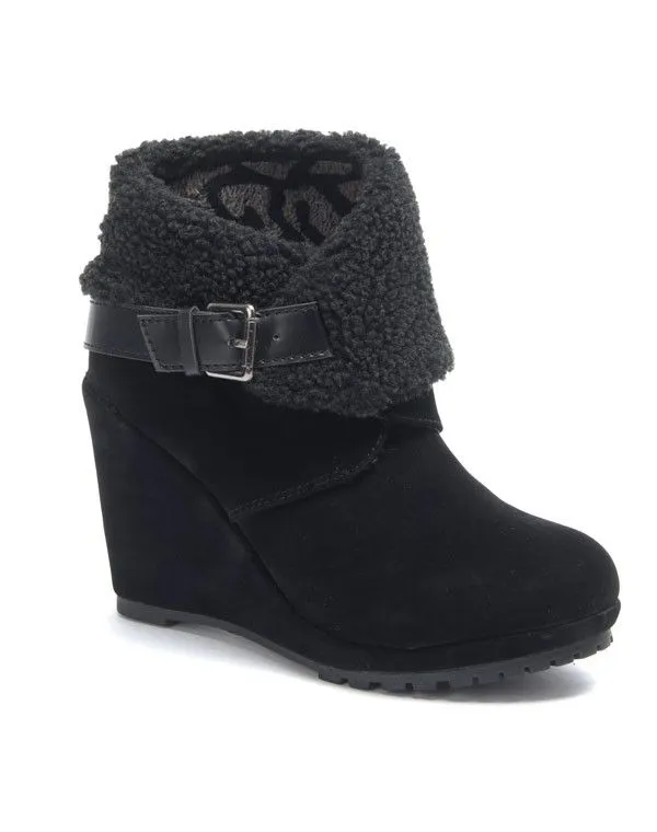 Chaussures femme Sinly: Bottine compensé noire