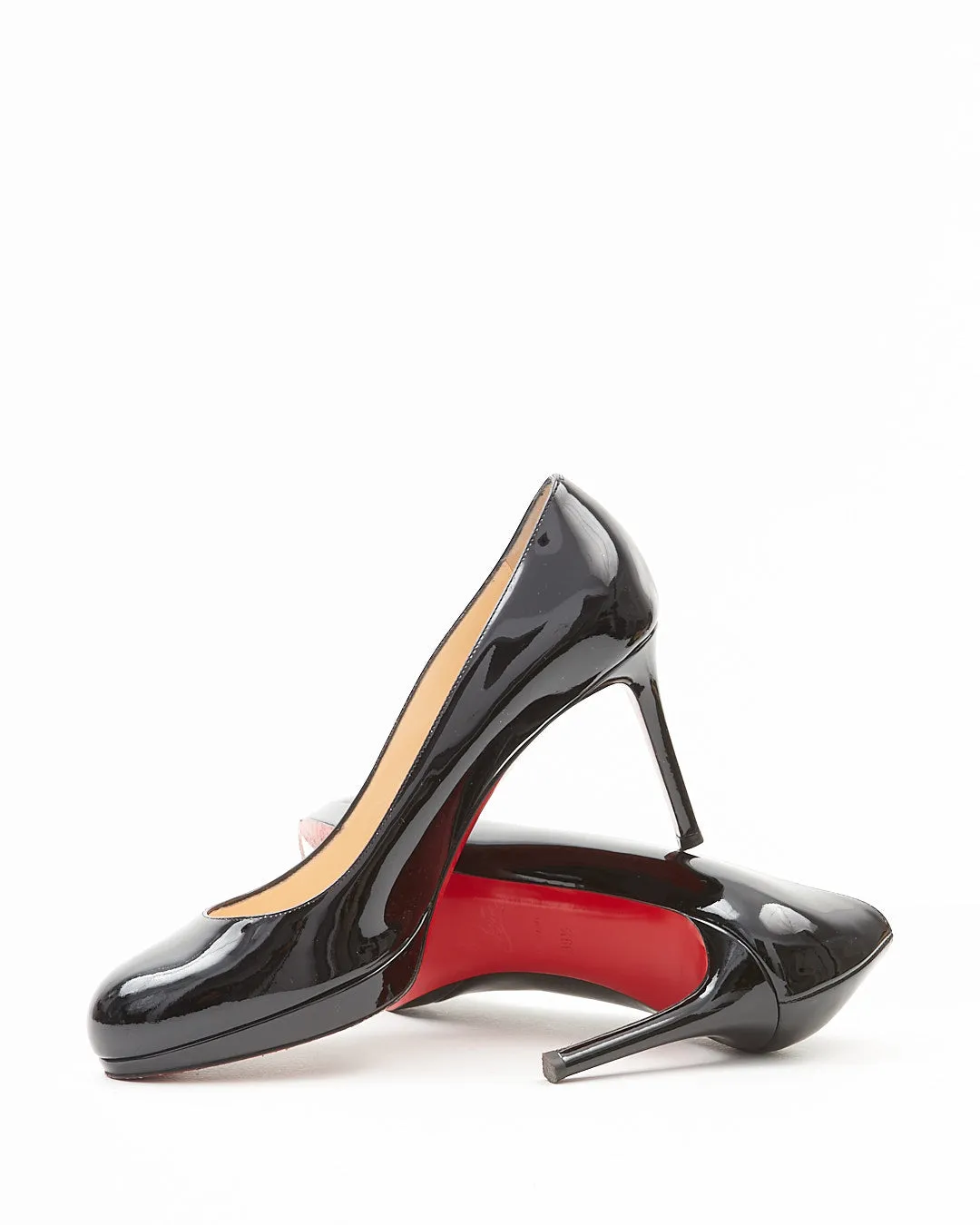 Christian Louboutin Black Patent Simple 85mm Pumps - 39.5