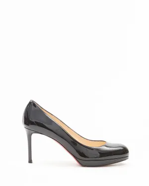 Christian Louboutin Black Patent Simple 85mm Pumps - 39.5