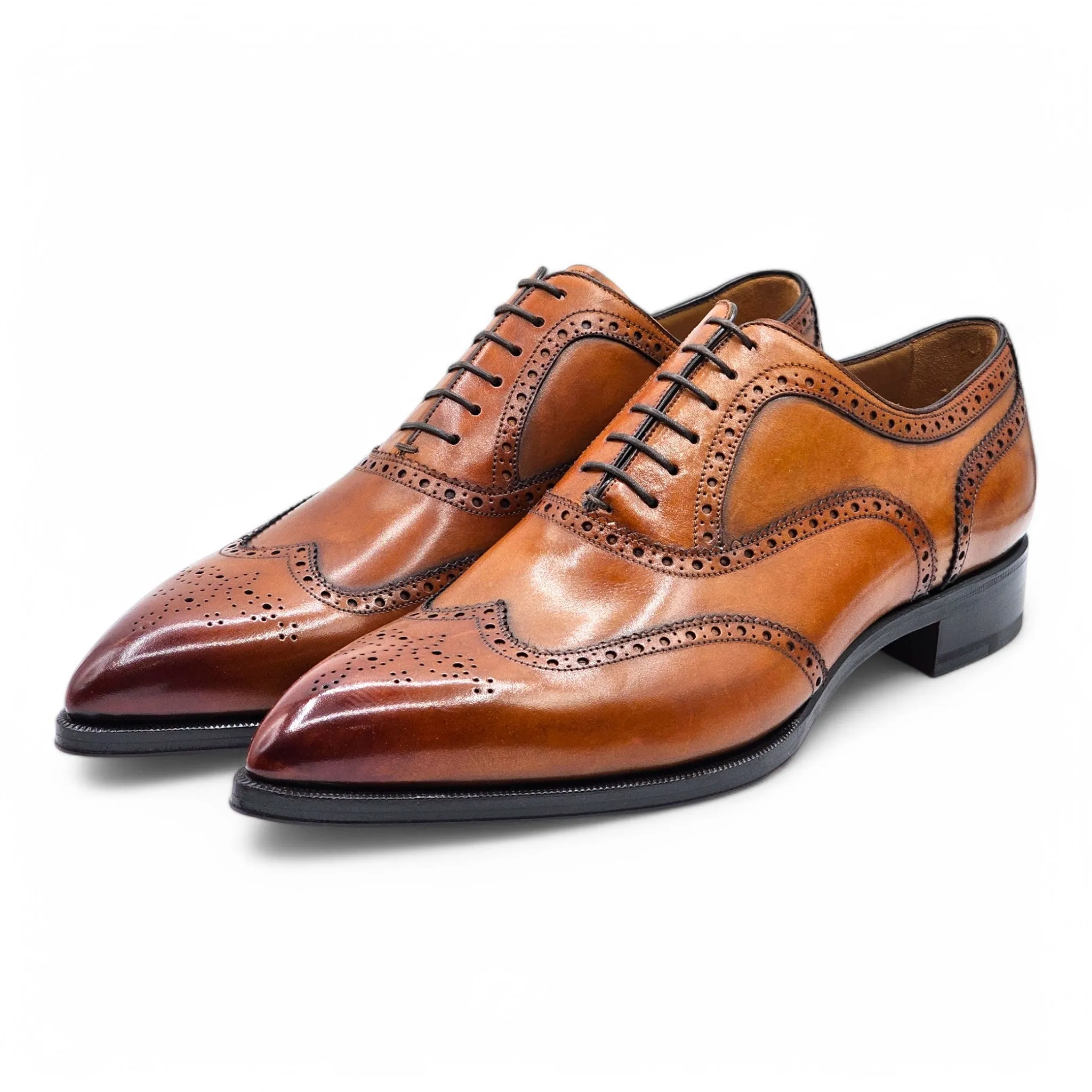 Christian Louboutin Wingtip Brogue Shoes - Leather - Brown 46