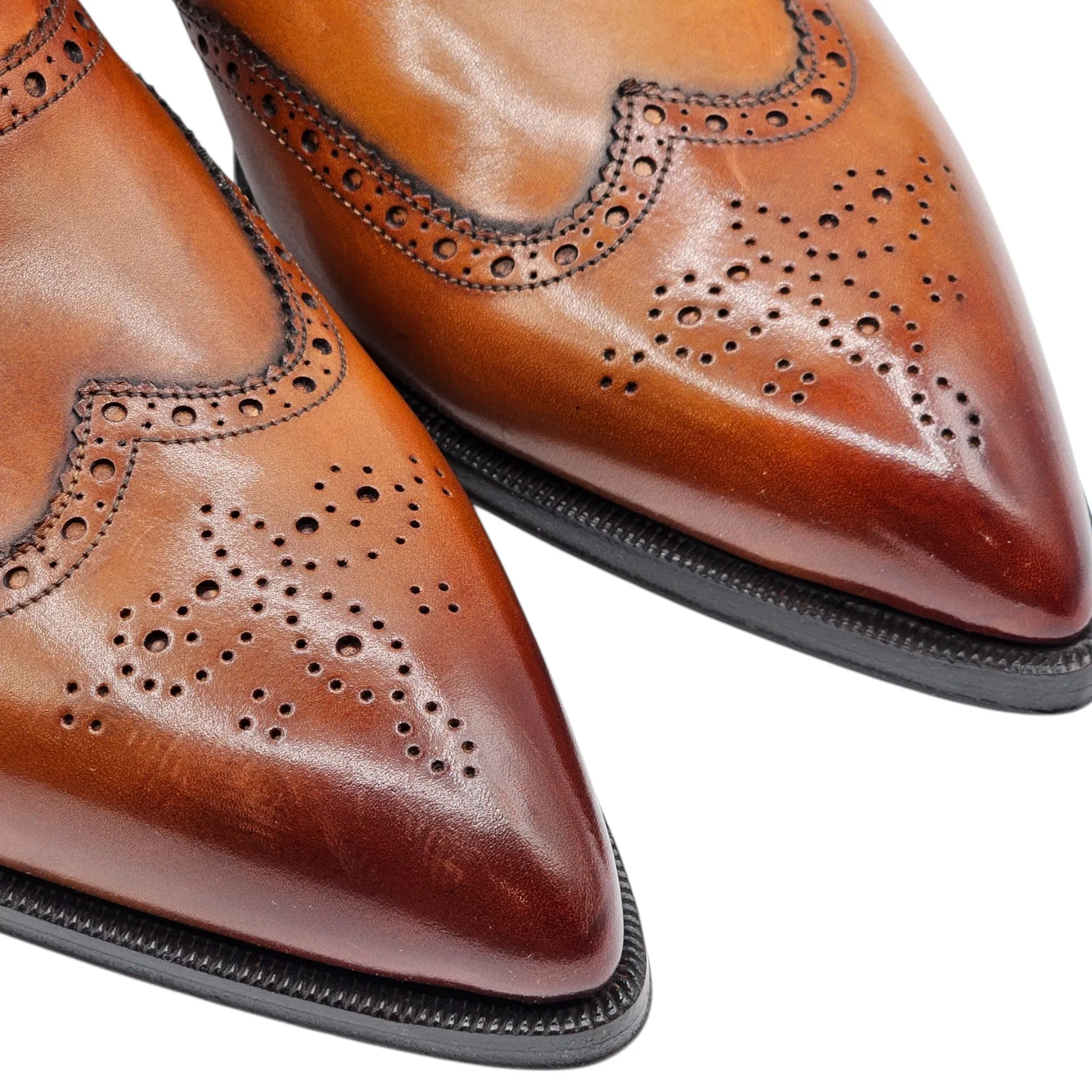 Christian Louboutin Wingtip Brogue Shoes - Leather - Brown 46