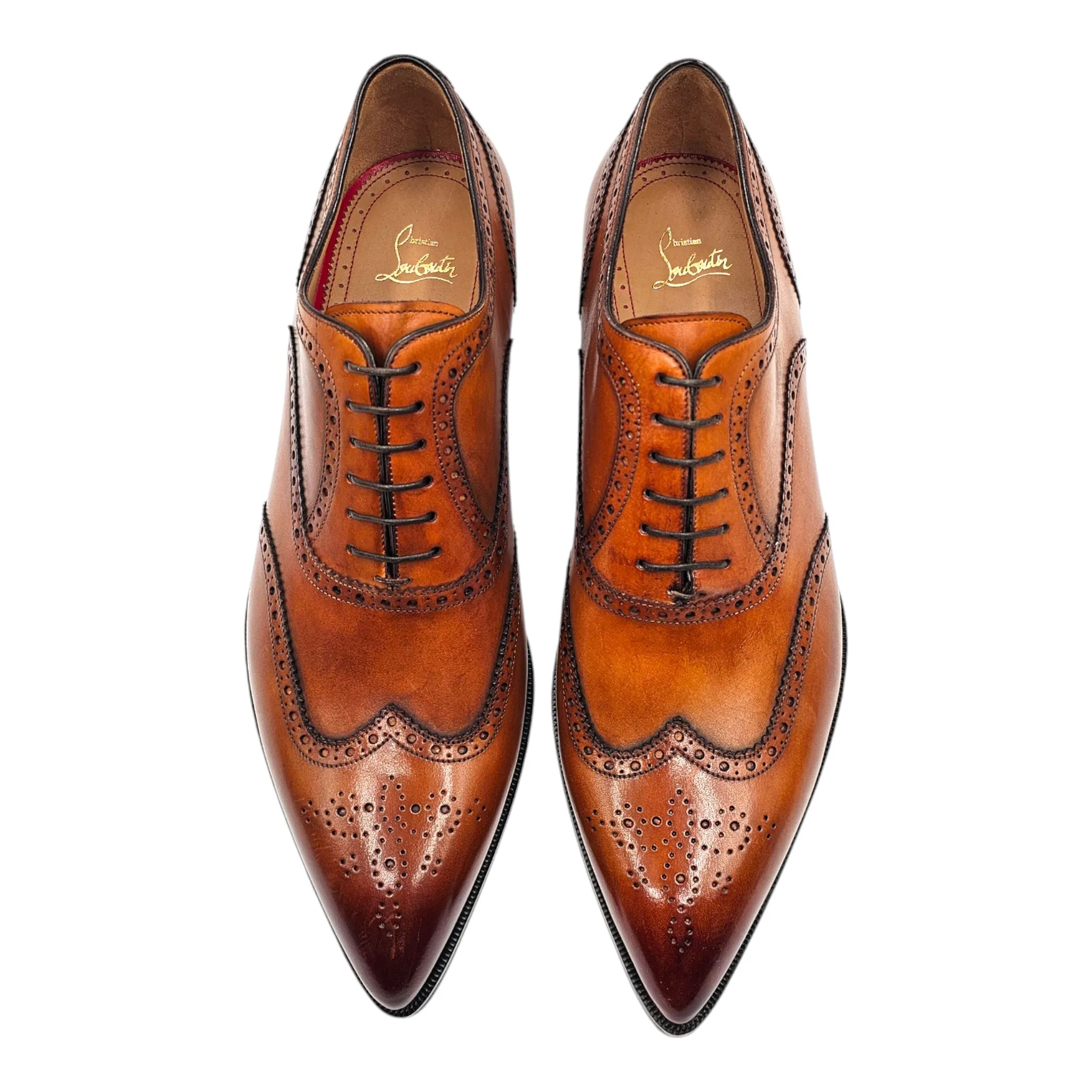 Christian Louboutin Wingtip Brogue Shoes - Leather - Brown 46
