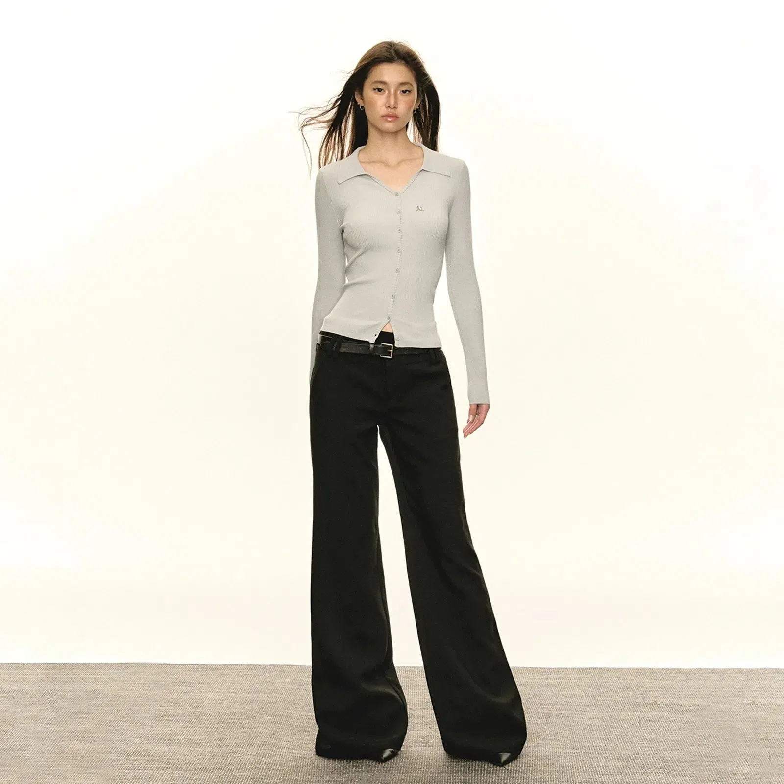 Classic High-Waist Flared Casual Pants