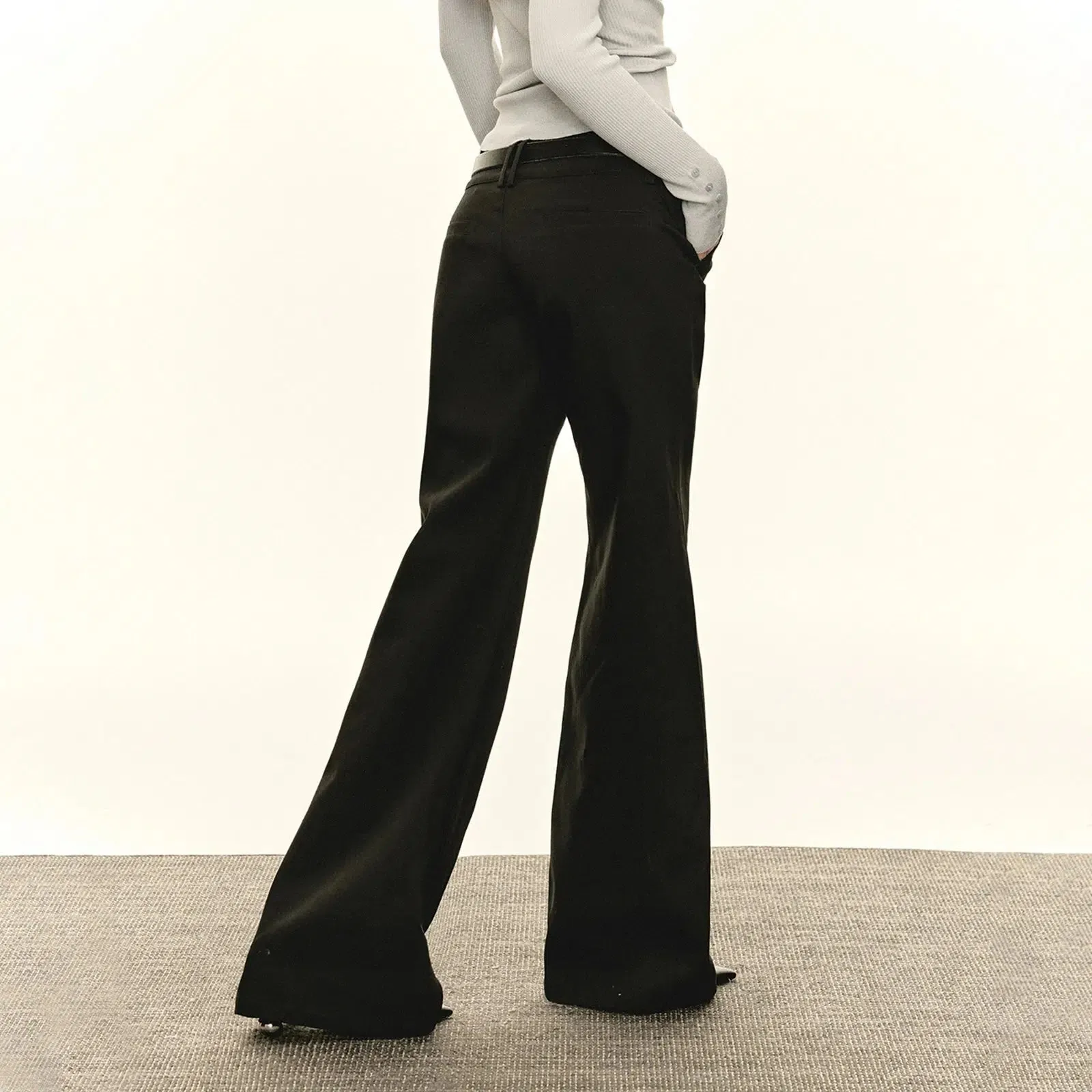Classic High-Waist Flared Casual Pants