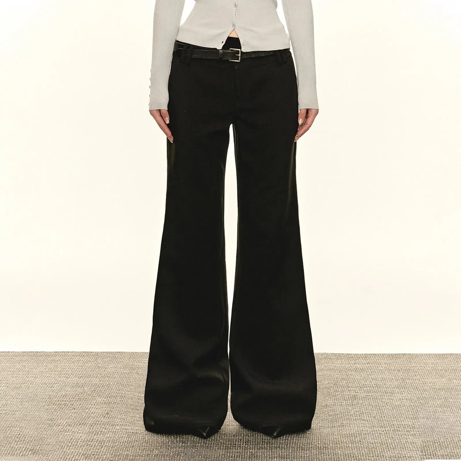 Classic High-Waist Flared Casual Pants